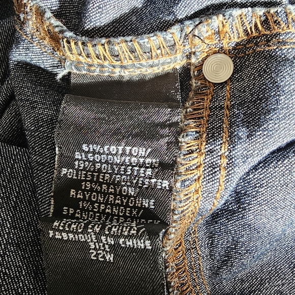 1822 Denim Dark Blue Women's Jeans Skinny Leg High Rise 22w - Picture 5 of 8